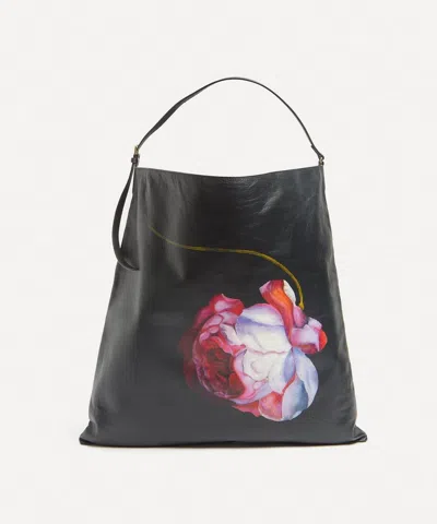 Dries Van Noten Women's Flower-print Leather Tote Bag