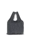 Dries Van Noten Large Tote Bag With Fringe In Gray