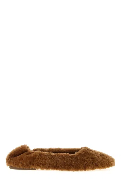 Dries Van Noten Women Fur Ballet Flats In Brown