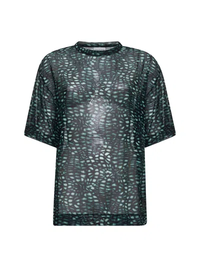 Dries Van Noten Women Green Mesh Printed T-shirt