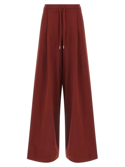 Dries Van Noten Wide Leg Trousers With Side And Back Pockets In Red