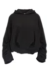 Dries Van Noten Oversized Draped Black Sweatshirt In Black