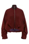Dries Van Noten High Neck Oversized Sweatshirt With Long Sleeves In Burgundy