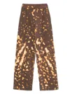 Dries Van Noten Printed Cotton Wide-leg Pants In Brown