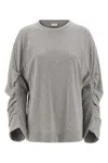 Dries Van Noten Relaxed Fit Long Sleeve Crew Neck Top In Gray