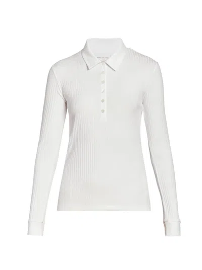 Dries Van Noten Horst Cotton-blend Polo Shirt In White