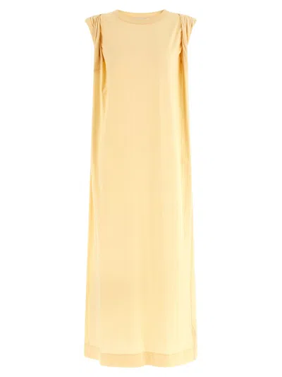 Dries Van Noten Hutty Sleeveless Round Neck Floor Length Gown In Yellow