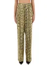 Dries Van Noten Wide Leg High Waist Animal Print Trousers In Multi
