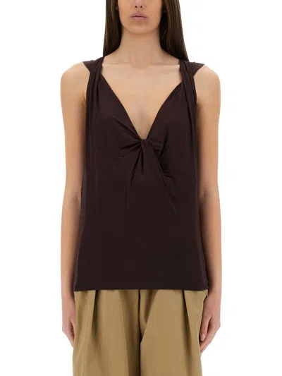 Dries Van Noten Women Jersey Top In Brown