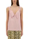 Dries Van Noten Jersey Top In Pink