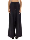 Dries Van Noten Hadium Tape Side-stripe Pleated Wide-leg Pull-on Sweatpants In Blue