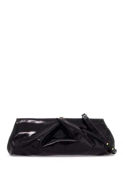 Dries Van Noten Large Naplak Clutch Bag In Black