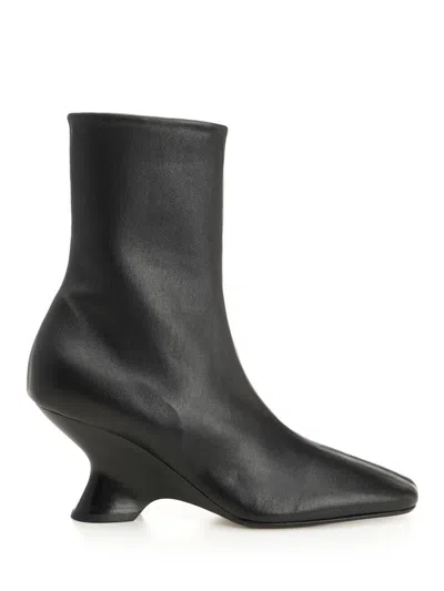Dries Van Noten Women Leather Ankle Boots In Black
