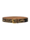 Dries Van Noten Snakeskin-print Leather Belt In Brown