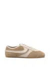 Dries Van Noten Women Beige Low-top Sneakers With Two-tone Lace-up In Suede Woman In Animal Print