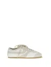 Dries Van Noten Leather Sneakers Low Profile Suede Panels Rubber Sole In White