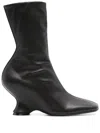 Dries Van Noten Leather Wedge Ankle Boots Shoes In Brown