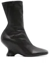 Dries Van Noten Leather Wedge Ankle Boots Shoes In Brown
