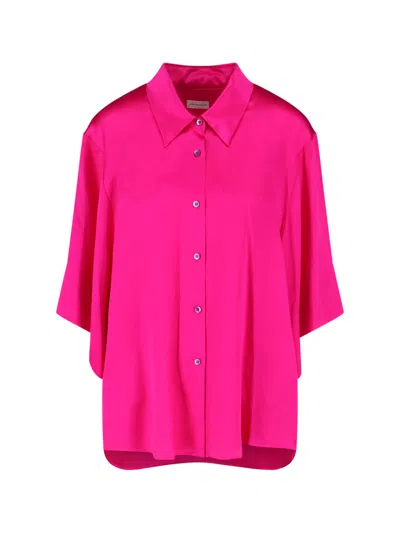 Dries Van Noten Women's Light & Natural 100% Silk Shirt In Pink