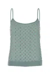 Dries Van Noten Light Blue Crepe Calipso Top In Blue