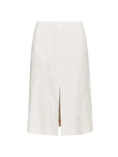 Dries Van Noten Women's Linen-cotton Midi-skirt In White