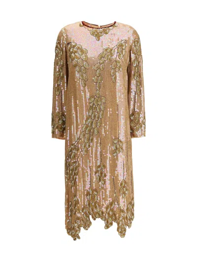 Dries Van Noten Women Long-sleeved Sequin Dress In Multi