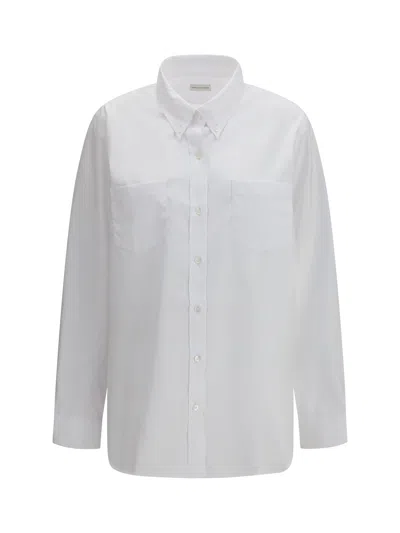 Dries Van Noten Loose Cotton Poplin Shirt In White