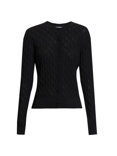 Dries Van Noten Women's Merino Wool Lace Cardigan In Black