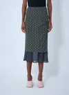 Dries Van Noten Women Mesh Midi Skirt In Blue