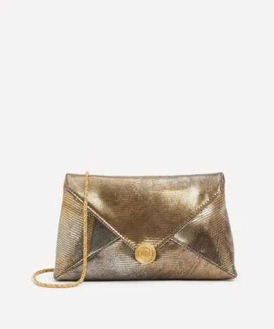 Dries Van Noten Women's Metallic Leather Clutch Bag