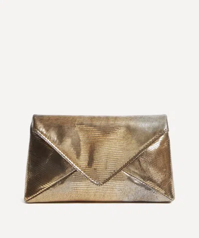 Dries Van Noten Women's Metallic Leather Envelope Clutch Bag
