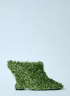 Dries Van Noten 105 Glitter Metallic Wedge Mules In Green