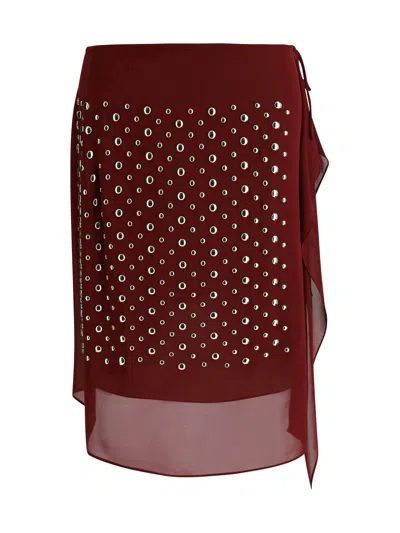 Dries Van Noten Women Midi Pareo Skirt In Red