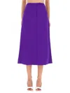 Dries Van Noten High Waist Midi Skirt Pleated Detail In Purple
