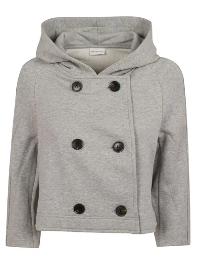 Dries Van Noten Women's Mini Trapeze Jacket With Integrated Hood In Gray