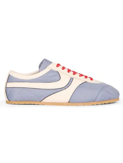 Dries Van Noten Women's Nylon Leather-trimmed Sneakers In Blue
