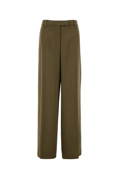 DRIES VAN NOTEN DRIES VAN NOTEN WOMEN OLIVE GREEN CREPE PENN PALAZZO PANT