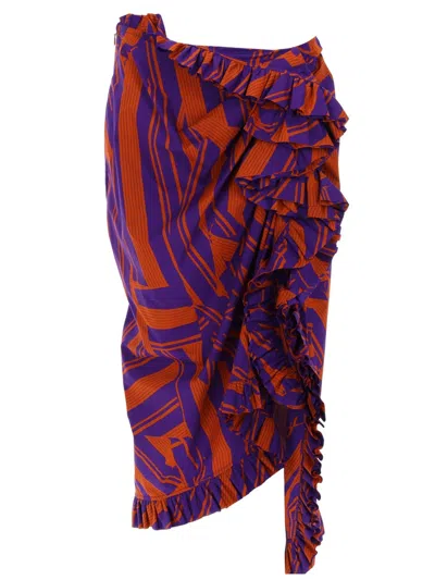 Dries Van Noten Midi Skirt Sina In Multi