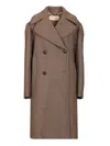 Dries Van Noten Oversized Double-breasted Coat Coats Beige In Brown