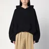 Dries Van Noten Oversized Draped Black Sweatshirt In Black