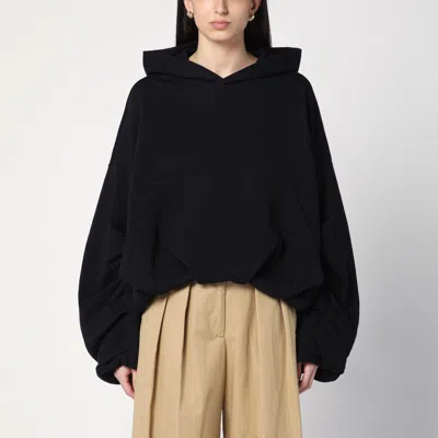 Dries Van Noten Oversized Draped Black Sweatshirt