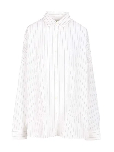 Dries Van Noten Women Oversized Striped Shirt In White
