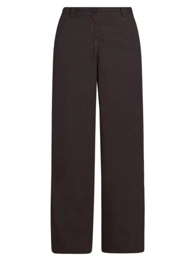 Dries Van Noten Women's Pakora Cotton Mid-rise Wide-leg Pants In Brown