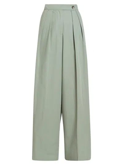 Dries Van Noten Women's Pamplona Cotton High-rise Wide-leg Pants In Gray