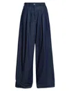 Dries Van Noten Indigo High-waisted Wide-leg Jeans With Exaggerated Length In Blue