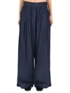 Dries Van Noten Wide Leg Trousers Front Pleats In Blue