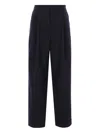 Dries Van Noten Partan Pleated Trousers Cuffed Hem In Blue