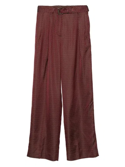 Dries Van Noten Women Peaches Bis 2350 W.w. Pants Bur In Burgundy