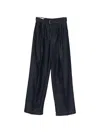 Dries Van Noten High Waist Wide Leg Belted Pleated Jeans In Blue