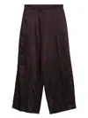 Dries Van Noten Wide Leg Trousers Pockets In Burgundy